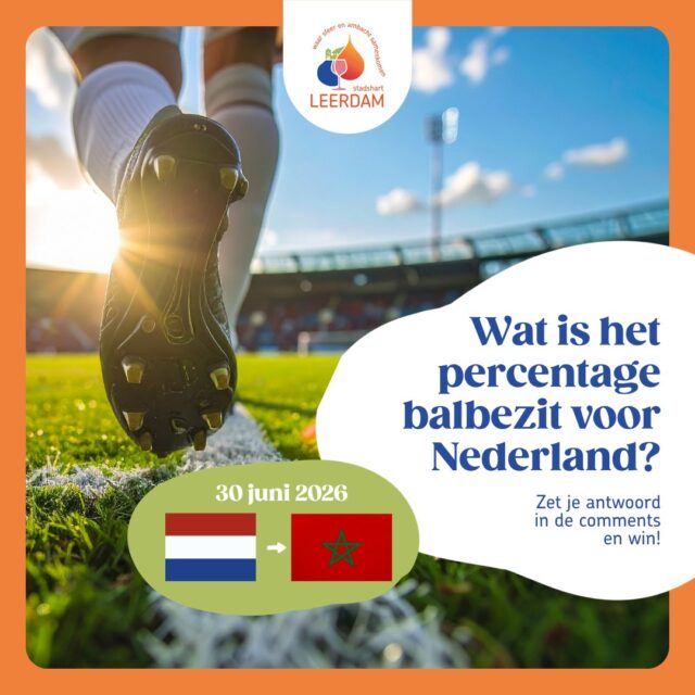 Doe mee met onze Stadshart Leerdam WK-winactie.
Voorspel en maak kans op mooie prijzen onder andere ter beschikking gesteld door de Leerdamse Ondernemers.
Hoe werkt de actie?
- Geef het antwoord in de comments
- Wie het dichtstbij het juiste antwoord zit wint
- Na de wedstrijd maken we de winnaar bekend
Like ons op Instagram en/of Facebook!
Stadshart Leerdam; Waar Sfeer en Ambacht Samenkomen!
#voorspelenwin #nederlandmarokko #doemeeenwin #stadshartleerdam #wk #wkactie #maakkans